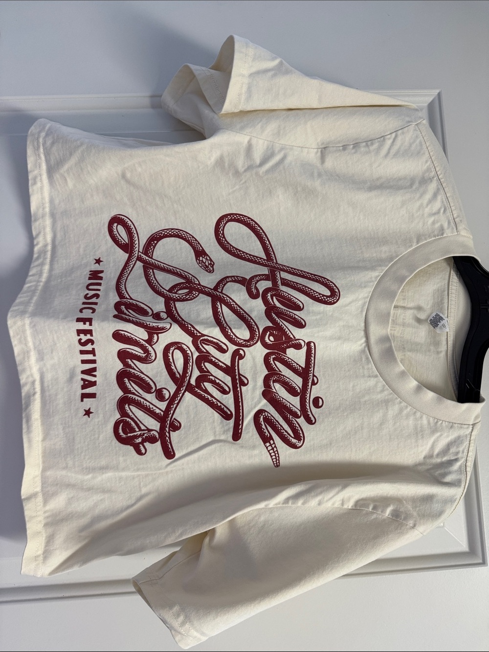 Kids Cream Graphic Tee with Burgundy Festival Script